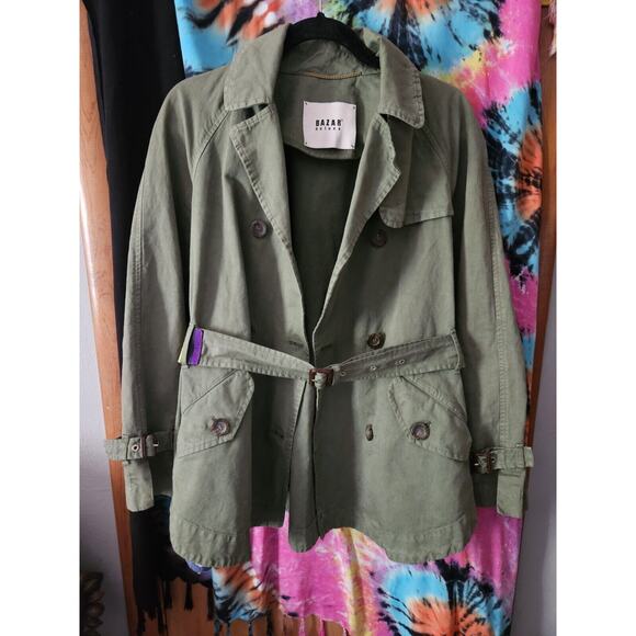Rare Italian Designer Bazar Deluxe Olive Green Women's Jacket Med Tagila 44 - Picture 1 of 16